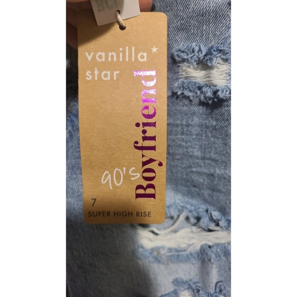 Vanilla Star 90's boyfriend super high rise jeans Size 7 NEW NWT straight leg - Picture 2 of 6